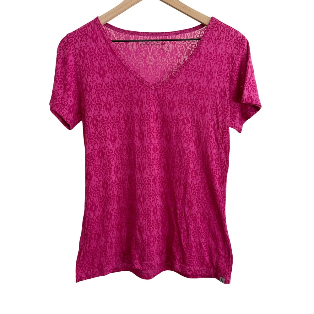 Eddie Bauer Geometric Short Sleeve T-Shirt Top Feminine Romantic Dopamine Preppy